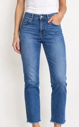 American Eagle Outfitters Women's Mid-Rise Straight Blue Jeans thumbnail 1