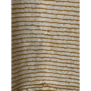 Out From Under Women Rib Sleeve Mock Pullover Stripes Yellow Gold Medium thumbnail 3