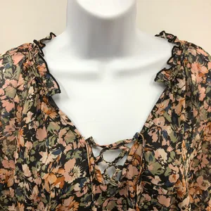 American Eagle medium peasant floral cottage core blouse thumbnail 2