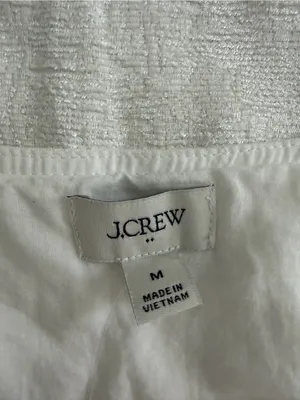 J.Crew Linen Blend Button Front Shell Top Vest White Size M NWT thumbnail 6