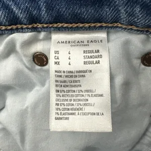 American Eagle Super High‎ Rise Ankle Straight Jeans Stretch Boho Women's 4 x 27 thumbnail 5