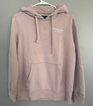 abercrombie fitch hoodie women xsmall XS Dusty Rose pink logo. thumbnail 1