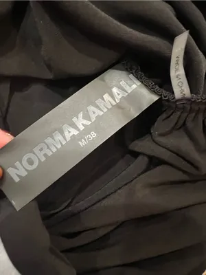 Norma Kamali Cross Halter Side Drape Black Gown Dress Size M NWT thumbnail 6