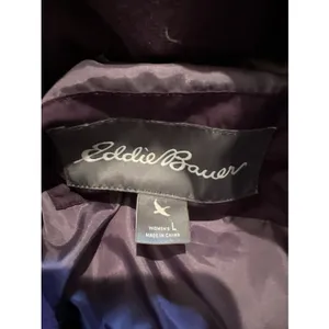 Eddie Bauer Quilted Down Puffer Parka Jacket Purple Long Faux Fur Hood EB650 thumbnail 7