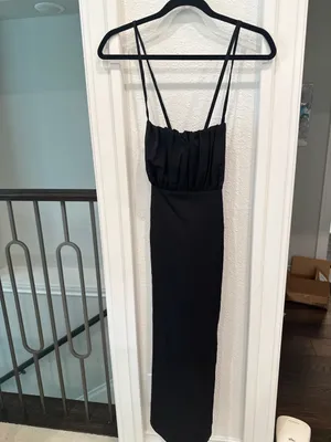 Dress Forum NWT Black Open Back Midi Dress Size Large thumbnail 3