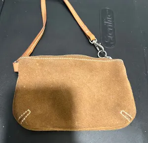 GAP Brown Suede Clutch with Wristlet thumbnail 1