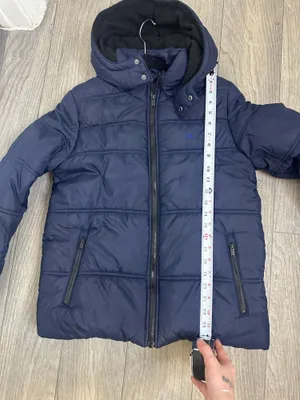 Calvin Klein Navy Blue Puffer Jacket with Hood | Fleece Lined Winter Coat Size L thumbnail 9