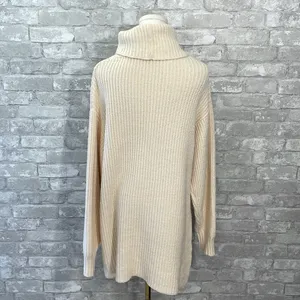 Free People Cream Eleven Ribbed Knit Turtleneck Sweater thumbnail 5