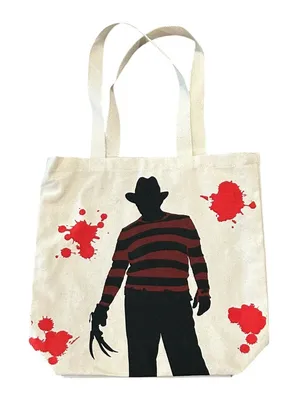 Freddy Krueger Canvas Tote Bag Horror Slasher Gothcore Halloween Nightmare thumbnail 1