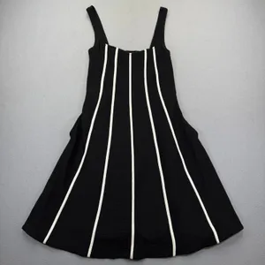 Anthropologie Black White Striped Textured Fit Flare Dress Size 4‎ NWT thumbnail 1