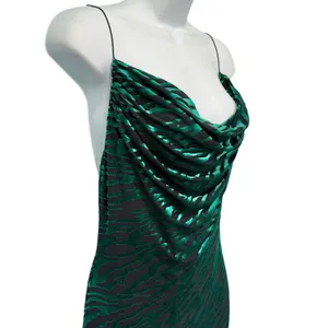 Runaway Lionell Emerald Green Zebra Stripe Backless Maxi Dress Sz 8 / L NEW Tags thumbnail 11