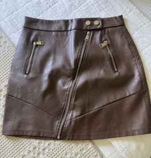 Kendall + Kylie Brown Leather Skirt thumbnail 1