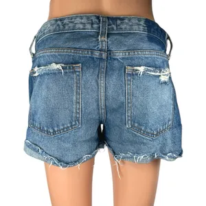 Abercrombie & Fitch Harper Low Rise Distressed Frayed Denim Jean Shorts Size 4 thumbnail 3