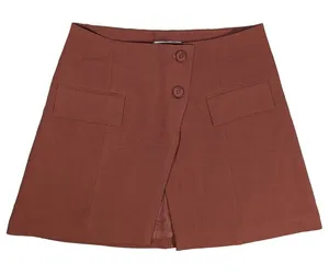 WeWoreWhat‎ Blazer Skirt Brown Button Front Asymmetrical A-Line Size S thumbnail 1