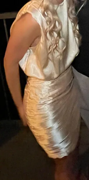 Champagne Satin Cocktail Dress thumbnail 2