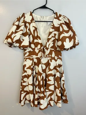 House of Harlow Puff Sleeve Linen Blend thumbnail 3
