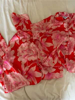 Pink and red floral pajamas thumbnail 2