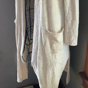 Abercrombie & Fitch Cozy Neutral Longline Open Pocket Basic Cardigan Sz. XS thumbnail 4