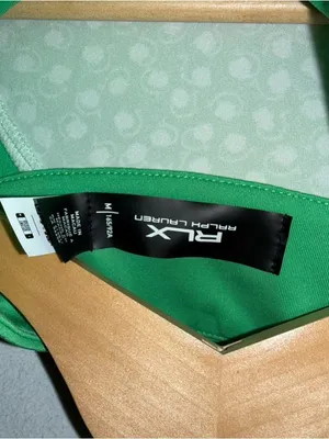 Ralph Lauren RLX Green Pattern Long Sleeve Gold Mock Neck Top Medium‎ thumbnail 4