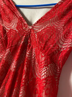 Vintage Red Lace Dress Size S petite thumbnail 8
