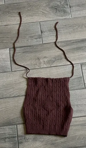 Cry Baby Elegant Brown Knit Women’s Top thumbnail 1