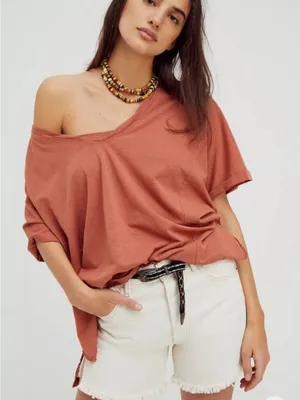 Free People We the Free Oversized Short Sleeve Luna Tee Size Small thumbnail 1