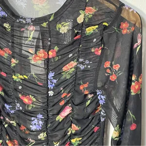 TopShop Floral long sleeve‎ mesh women’s size small, NWT thumbnail 2
