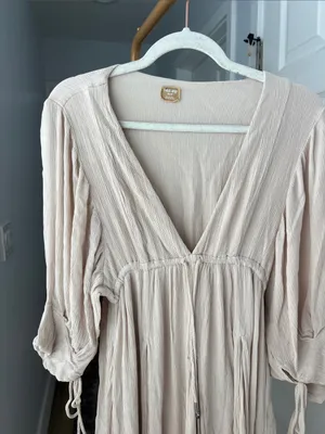 Free People Free-Est Just Like Paradise Maxi Flowy Dress Boho Neutral XS thumbnail 5