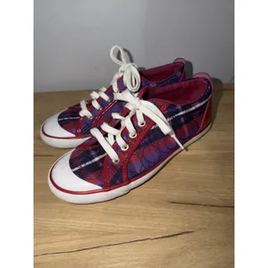 Coach Women's Barrett Plaid Patent Leather Sneakers Y2K Purple Pink Size 7.5 J thumbnail 3