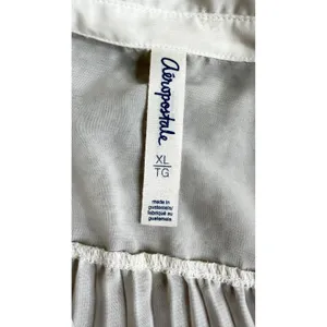 Aeropostale Womens XL White Sheer Pleated Back Sleeveless Button Down Blouse Top thumbnail 4