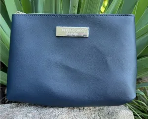 Ferragamo x Air India Navy blue cosmetic travel toiletry case NWOT thumbnail 1