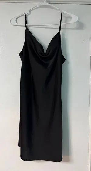 Urban Outfitters Black Satin Slip Dress thumbnail 2