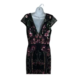 Lulus Era of Opulence Burgundy Sequin Cap Sleeve‎ Maxi Dress large thumbnail 6