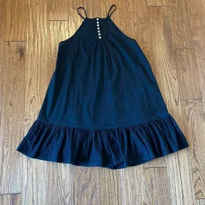Free People Calico cotton trapeze eyelet top dress xs thumbnail 3