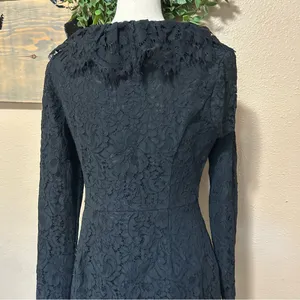 NWT Lulus Memorably Romantic Black Lace Long Sleeve Mini Dress thumbnail 6