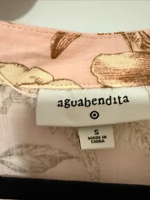 Agua Bendita Pink and Brown Floral Wrap Romper thumbnail 2