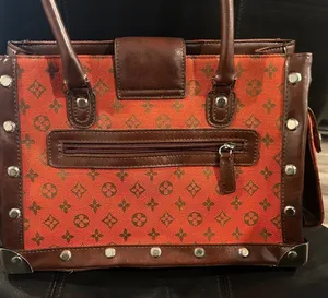 Designer Red and Brown Women's Bag thumbnail 1