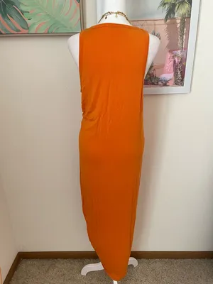 Veronica Beard Haylee Midi Dress in Orange Size Large thumbnail 8