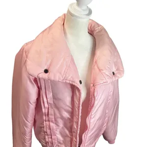 Vintage Pink Ski Puffer Jacket Retro Apres Ski Aspen Style Bomber M thumbnail 3