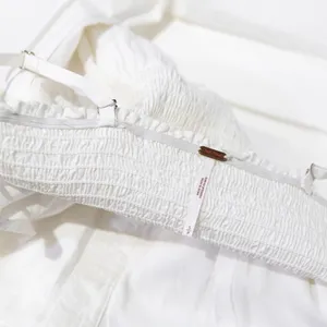 Free People Lilah Cotton Poplin Pleated Straight Line Tube Midi Dress White S thumbnail 2