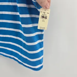 Aerie Tank Top Womens Large Blue White Striped Twisted Strap‎ Cropped Cotton thumbnail 2