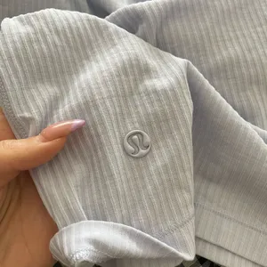 Lululemon Asymmetrical Ribbed Cotton Tshirt Size‎ XS Blissful Blue thumbnail 5