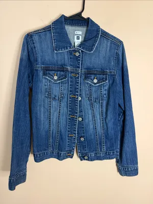 GAP Women's Medium Blue Denim Jean Jacket thumbnail 1