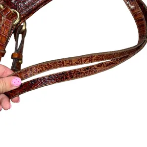 Brahmin Tote Bag Women Large Pecan Brown Fair Croc Embossed Leather Shoulder Bag thumbnail 9