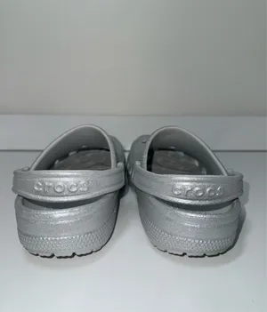 Crocs Classic Silver Glitter Clogs Slip On Rubber thumbnail 7