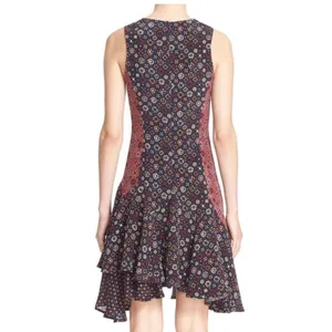 Derek Lam 10 Womens Silk Dress Sz 8 Medallion Print Asymmetric Hem Career Boho thumbnail 14