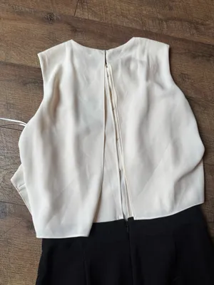 Massimo Dutti NWT Black & Ivory Sleeveless Jumpsuit | Size 4 thumbnail 7