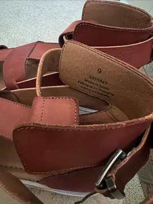 Free People Brown Leather Strappy Ankle Wrap Sandals thumbnail 4