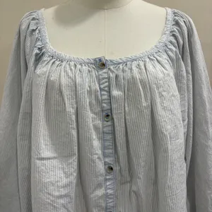 We‎ The Free Blue White Striped Relaxed Tunic or Mini Shirt Dress Large NEW Boho thumbnail 8