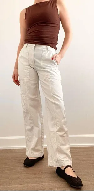 Aritzia Sunday Best High-Rise Utility Wide-Leg Pants in Off-White thumbnail 1